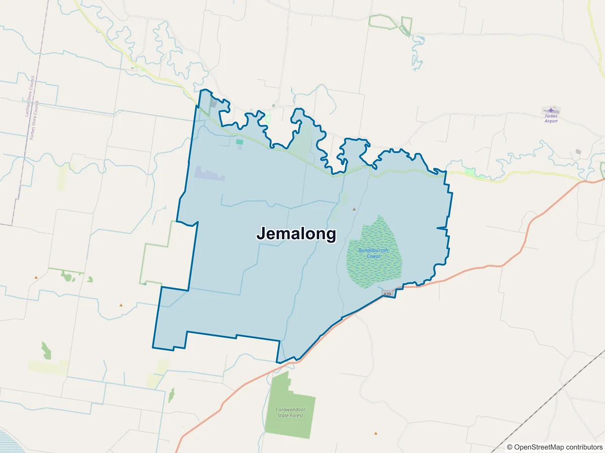 Map of Jemalong, NSW, Australia