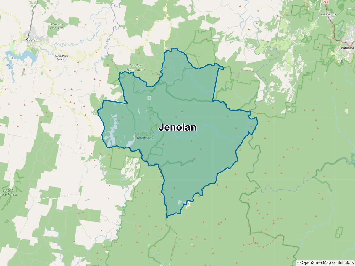 Map of Jenolan, NSW, Australia