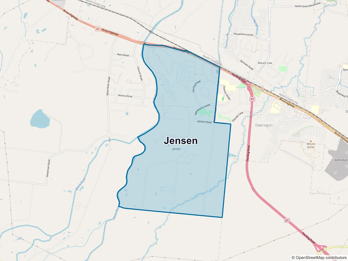 Map of Jensen, QLD, Australia