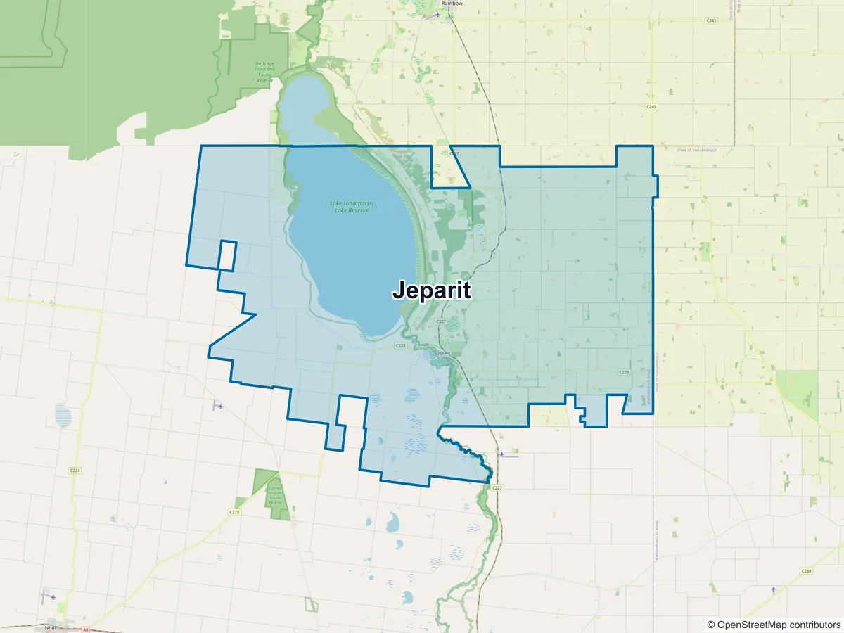 Map of Jeparit, VIC, Australia