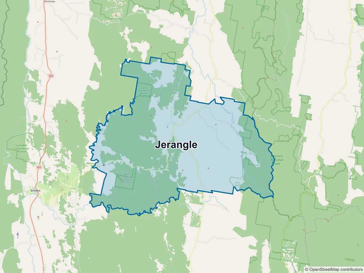 Map of Jerangle, NSW, Australia