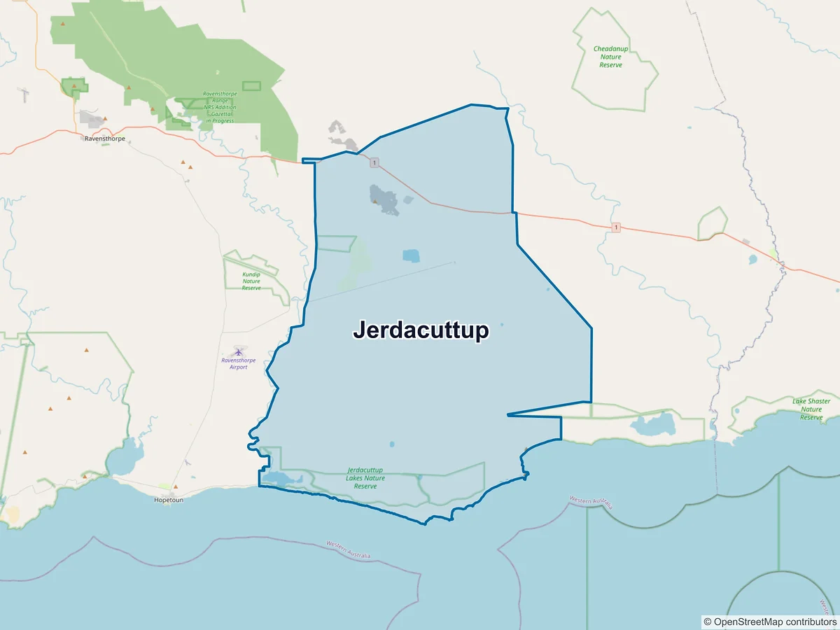 Map of Jerdacuttup, WA, Australia