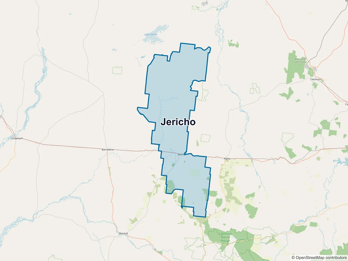 Map of Jericho, QLD, Australia