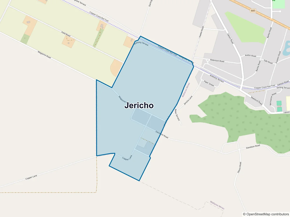 Map of Jericho, SA, Australia