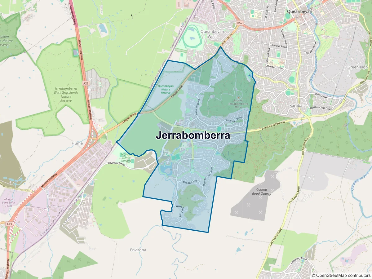 Map of Jerrabomberra, NSW, Australia