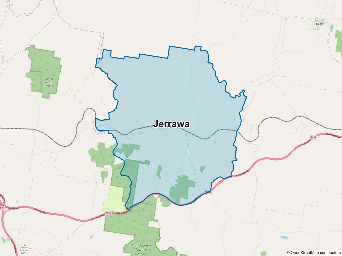 Map of Jerrawa, NSW, Australia