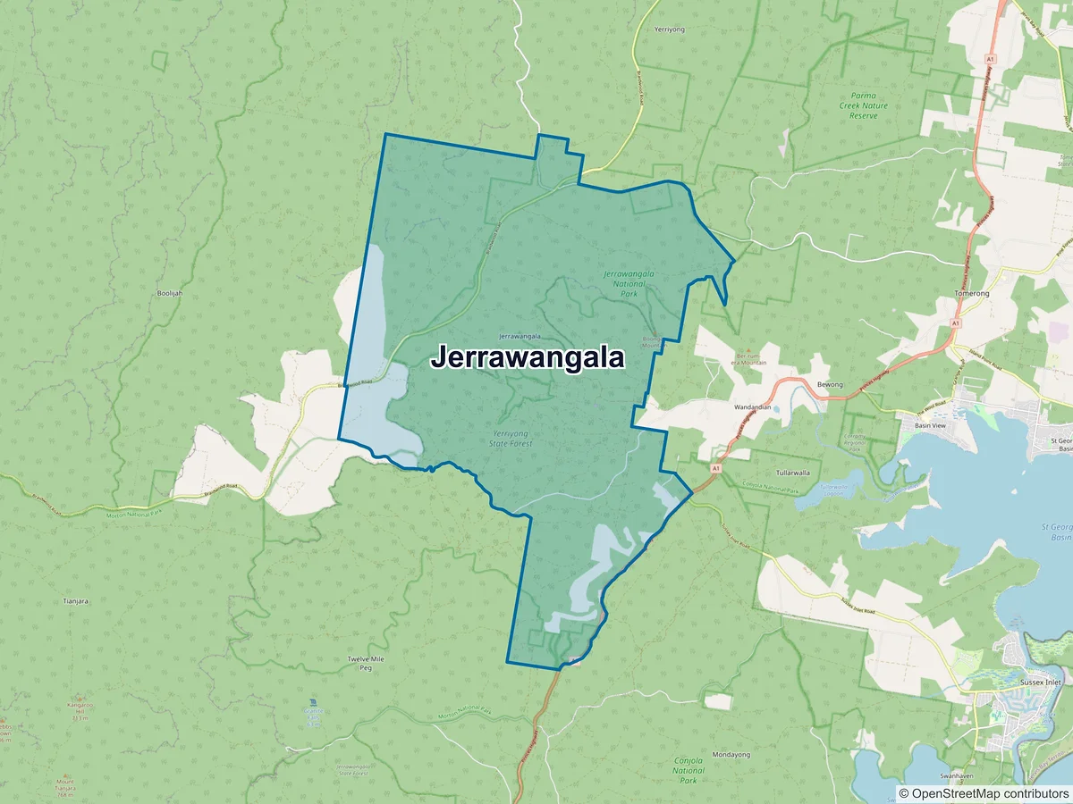 Map of Jerrawangala, NSW, Australia