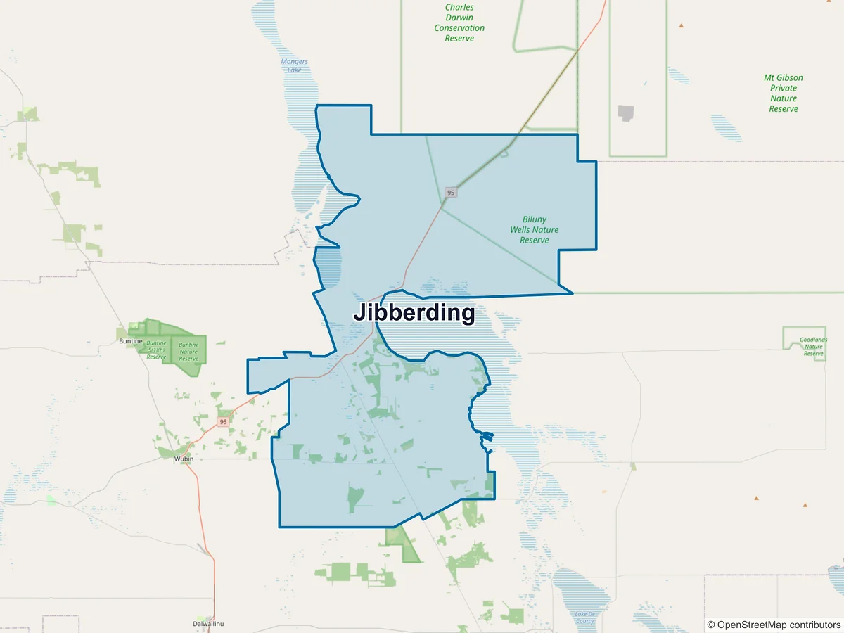 Map of Jibberding, WA, Australia