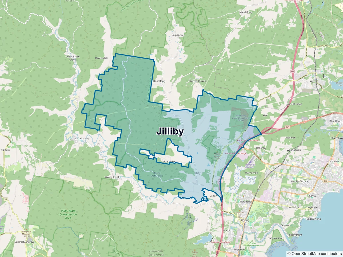 Map of Jilliby, NSW, Australia