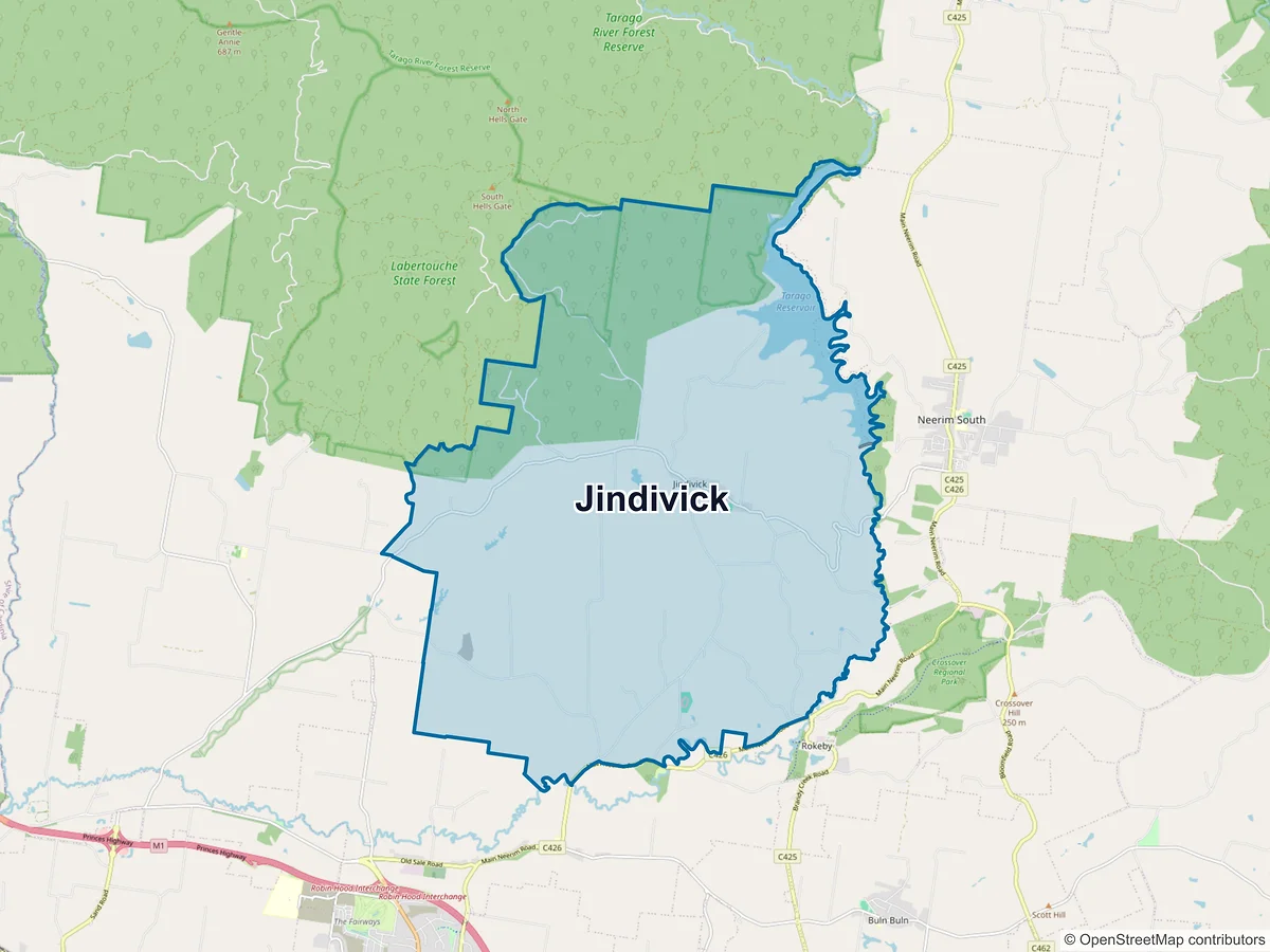 Map of Jindivick, VIC, Australia