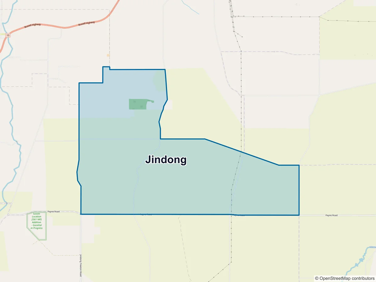 Map of Jindong, WA, Australia