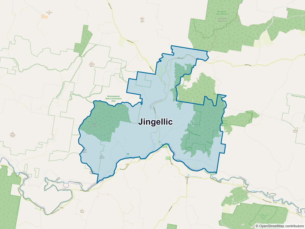 Map of Jingellic, NSW, Australia