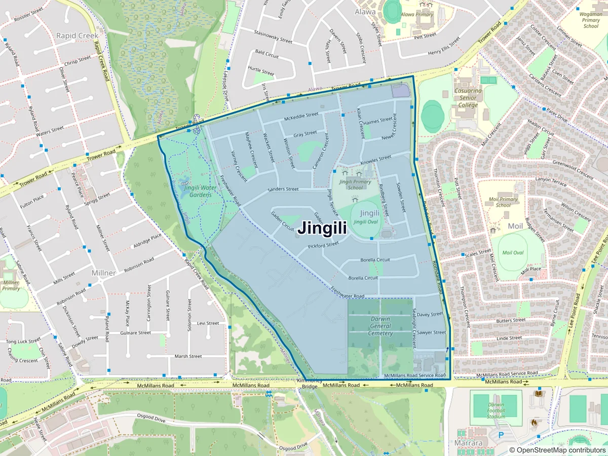 Map of Jingili, NT, Australia