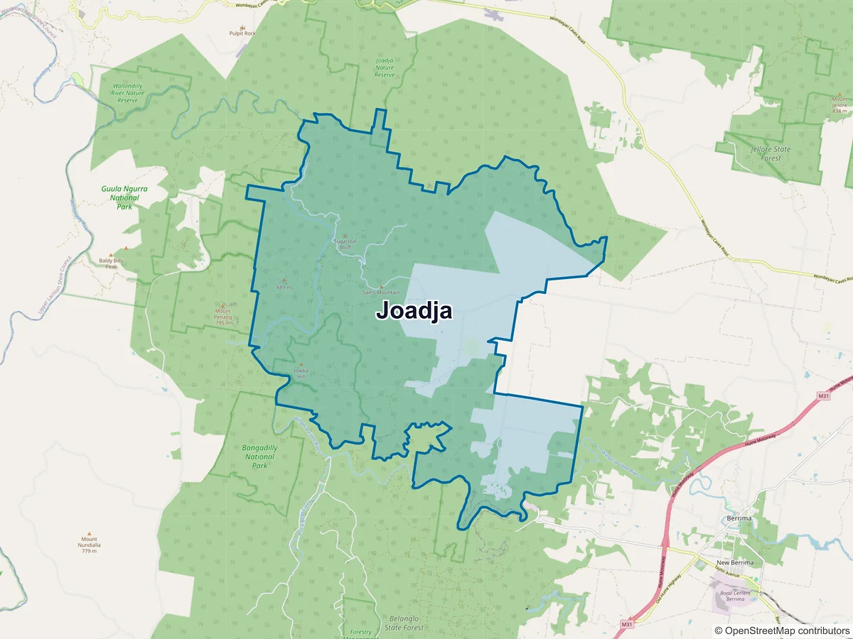 Map of Joadja, NSW, Australia