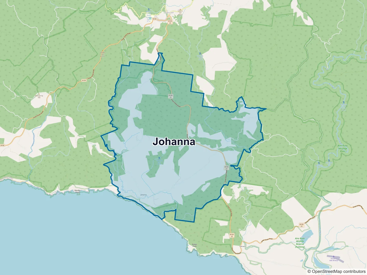 Map of Johanna, VIC, Australia
