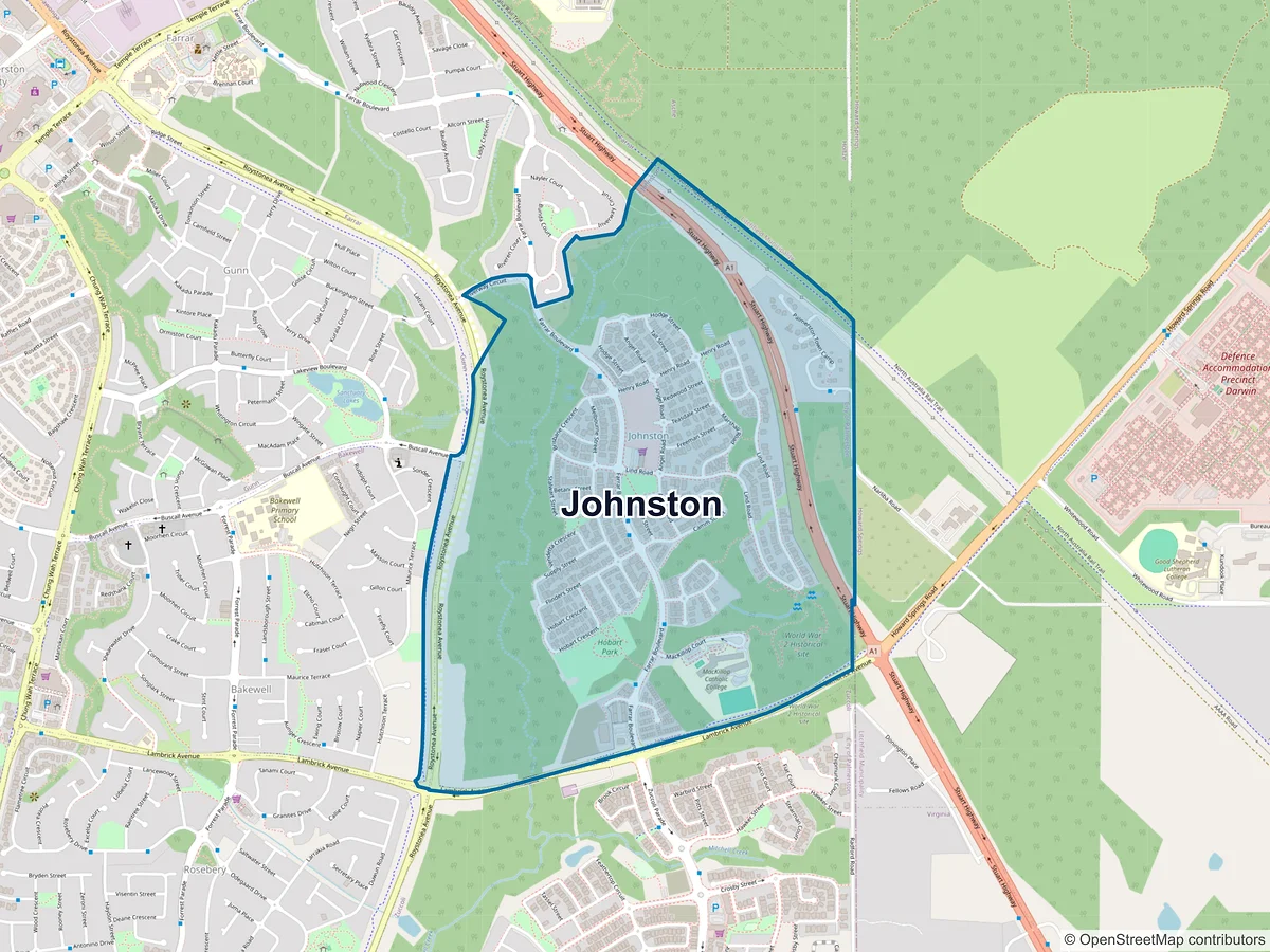 Map of Johnston, NT, Australia