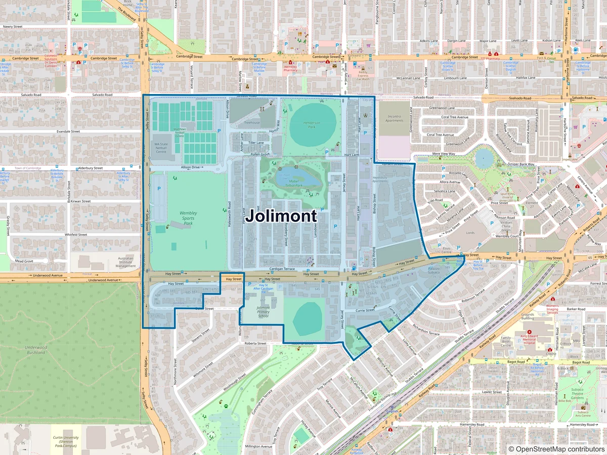 Map of Jolimont, WA, Australia