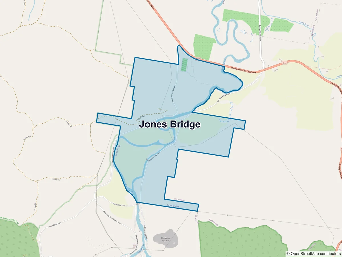 Map of Jones Bridge, NSW, Australia