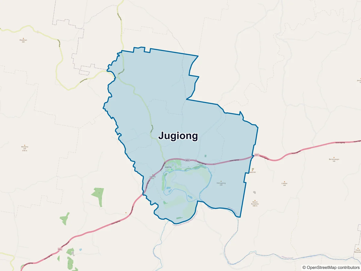 Map of Jugiong, NSW, Australia