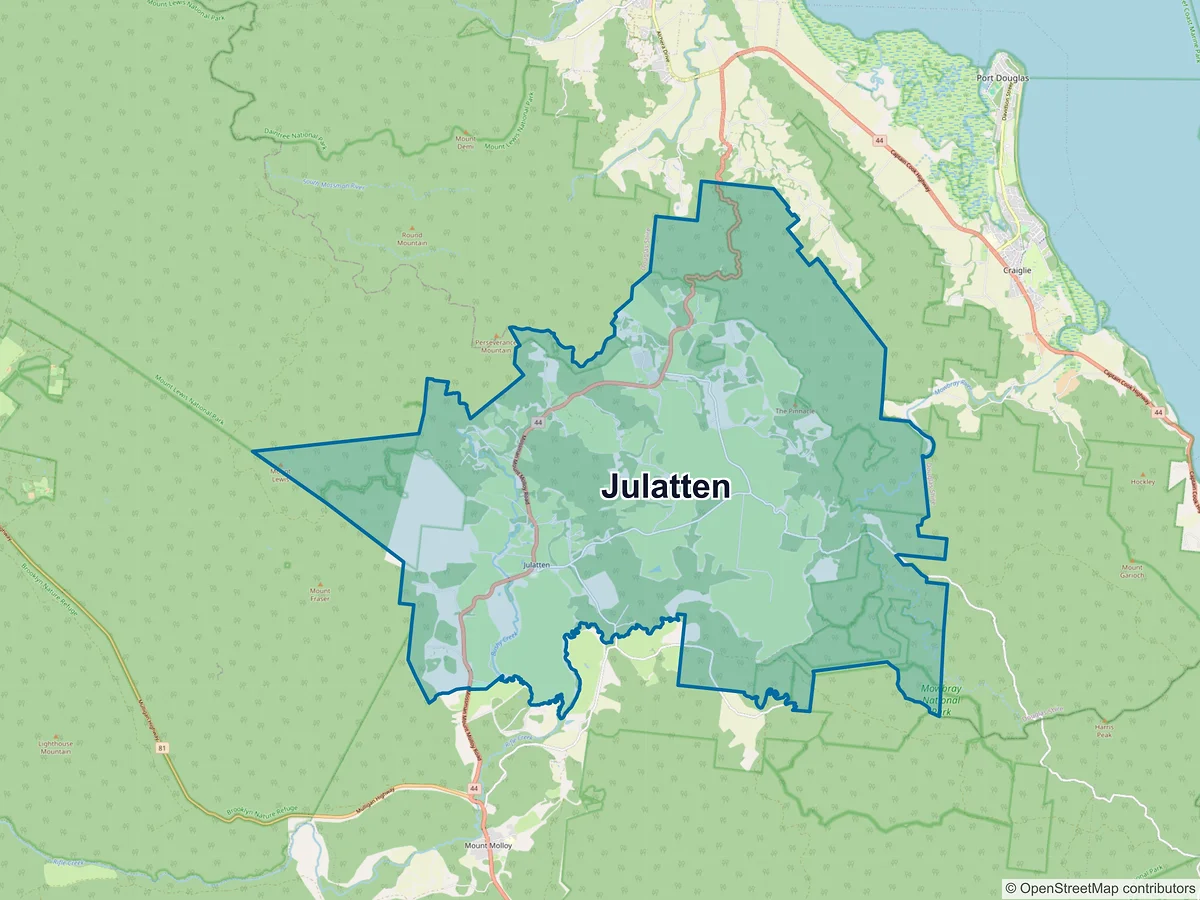 Map of Julatten, QLD, Australia
