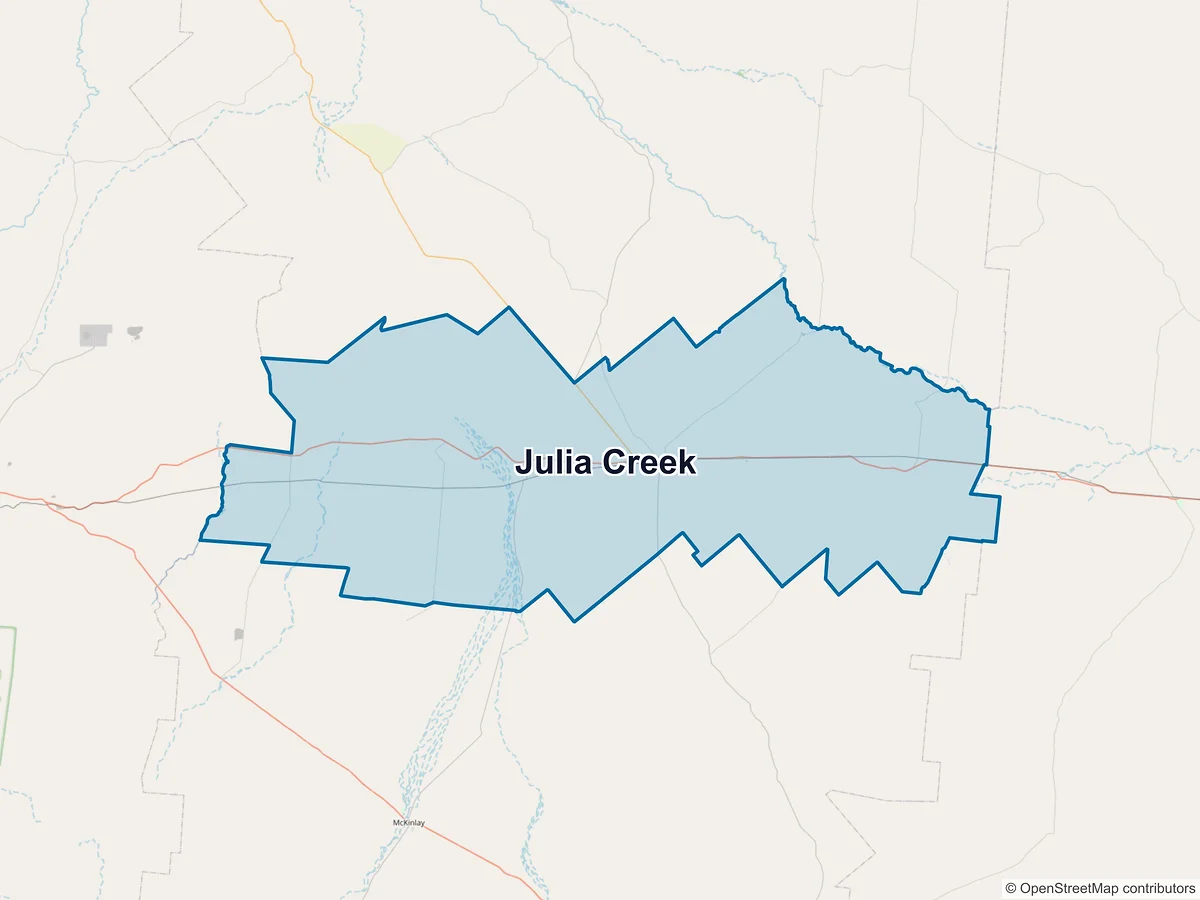 Map of Julia Creek, QLD, Australia