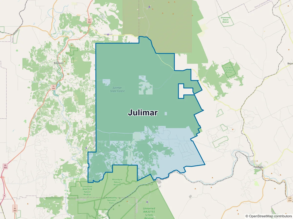 Map of Julimar, WA, Australia