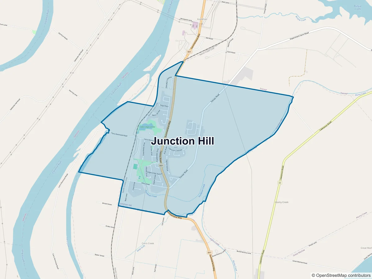 Map of Junction Hill, NSW, Australia