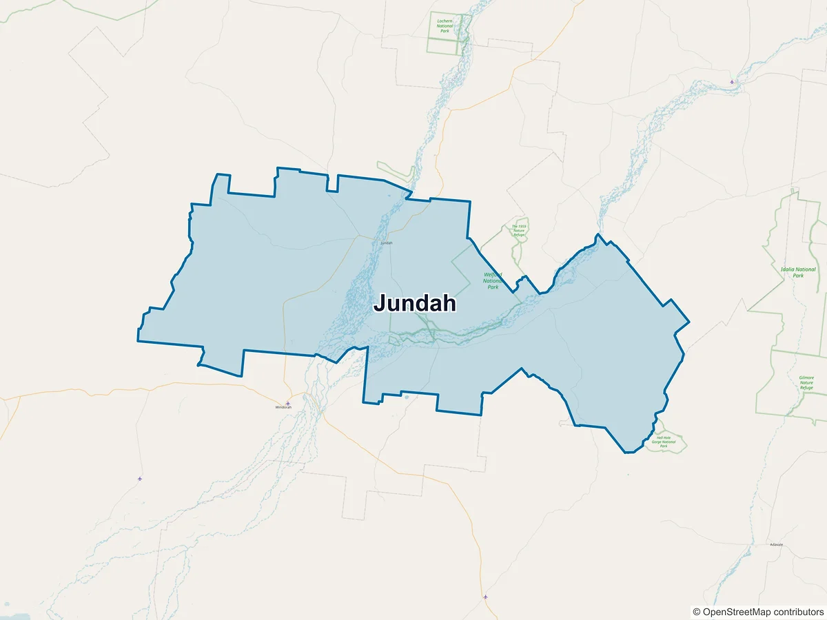 Map of Jundah, QLD, Australia