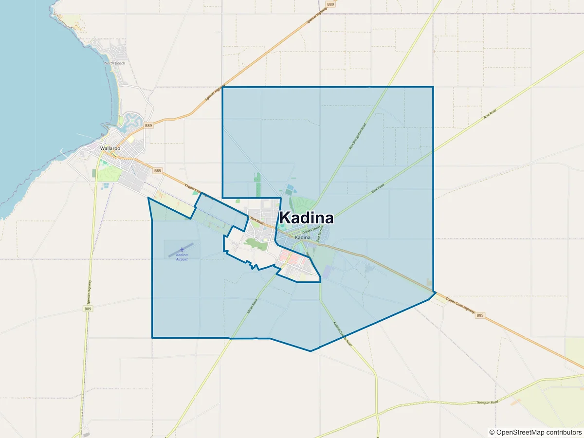 Map of Kadina, SA, Australia