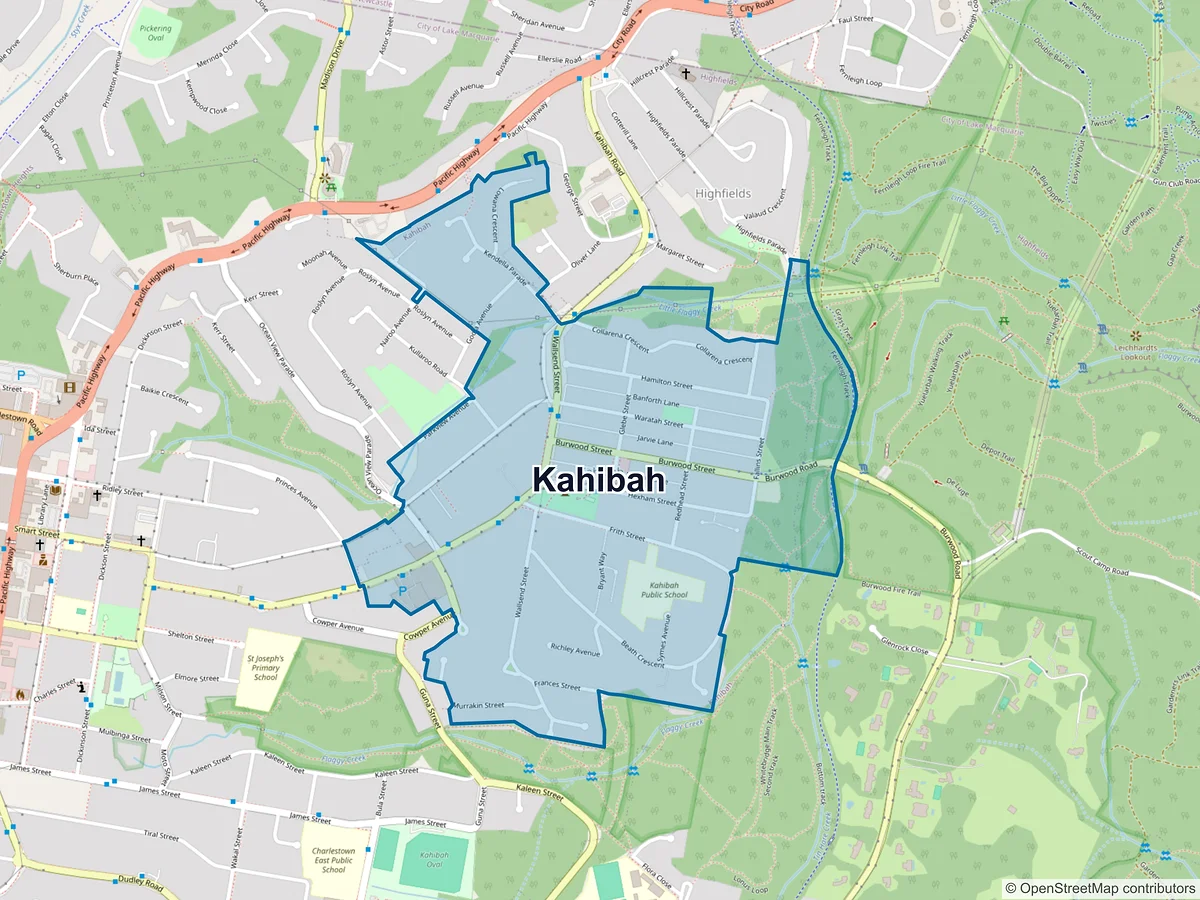 Map of Kahibah, NSW, Australia