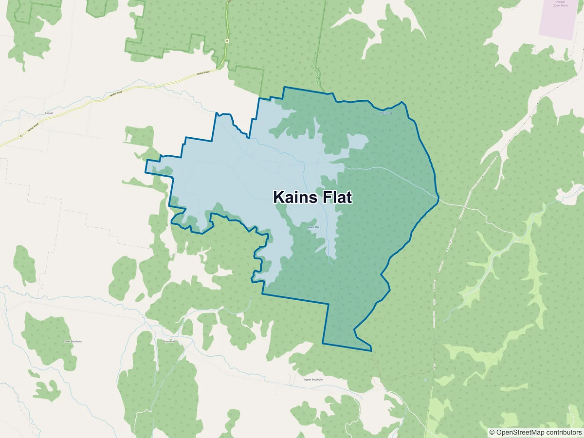 Map of Kains Flat, NSW, Australia