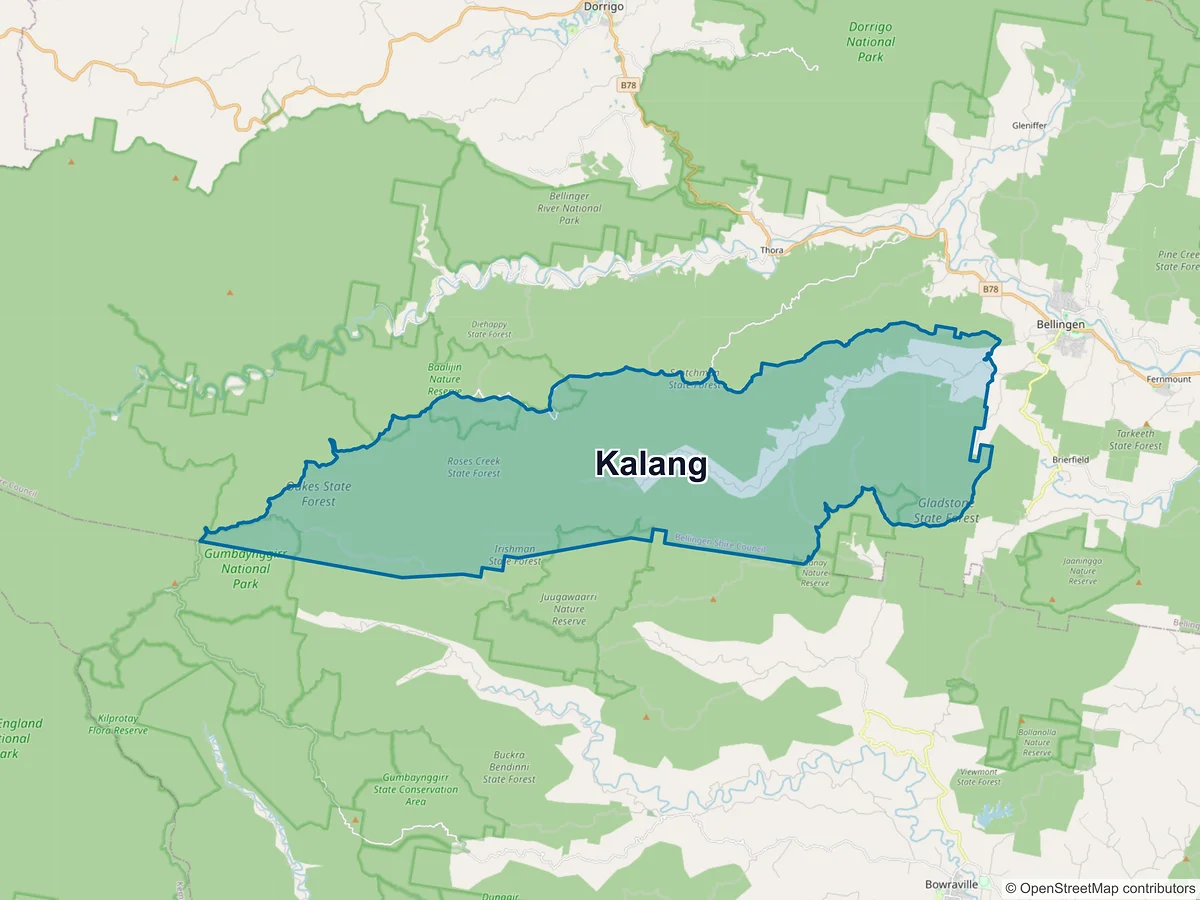 Map of Kalang, NSW, Australia