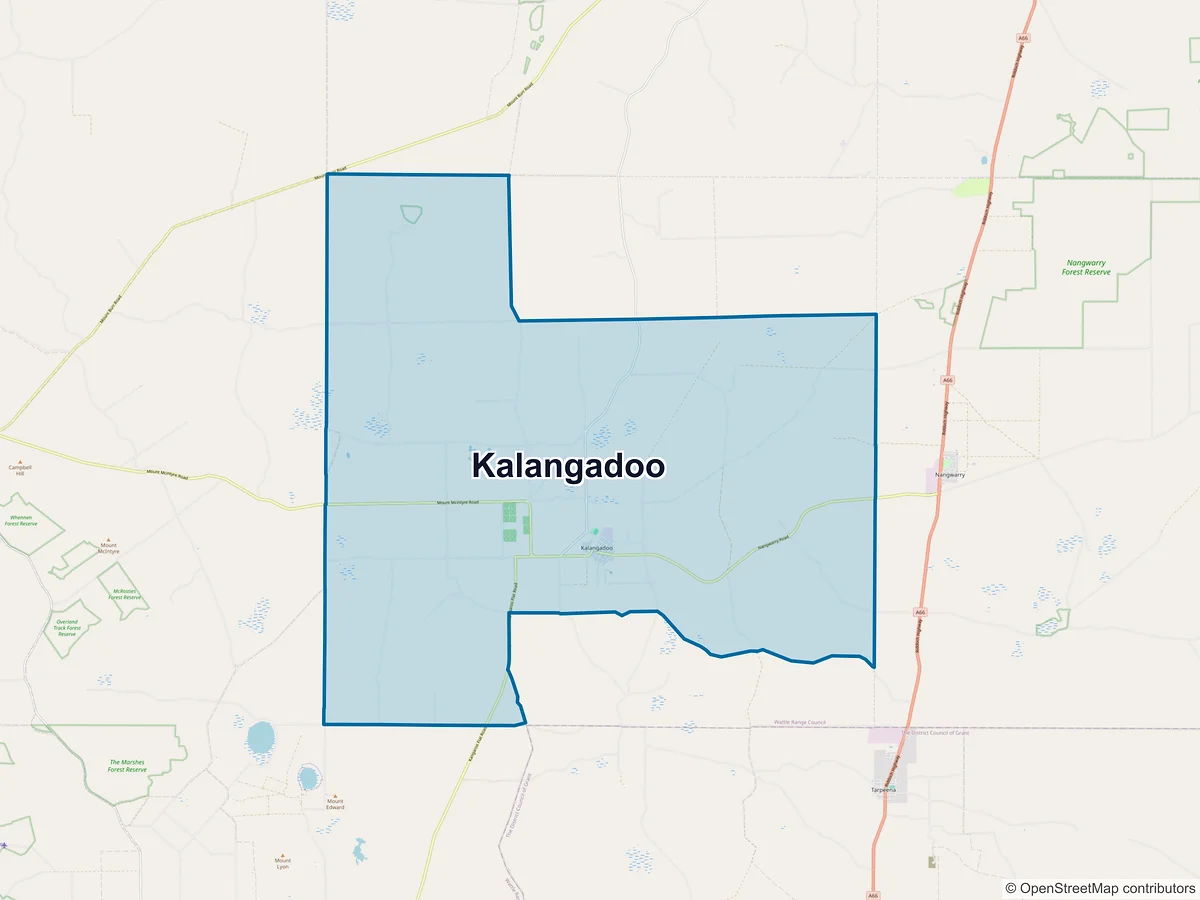 Map of Kalangadoo, SA, Australia