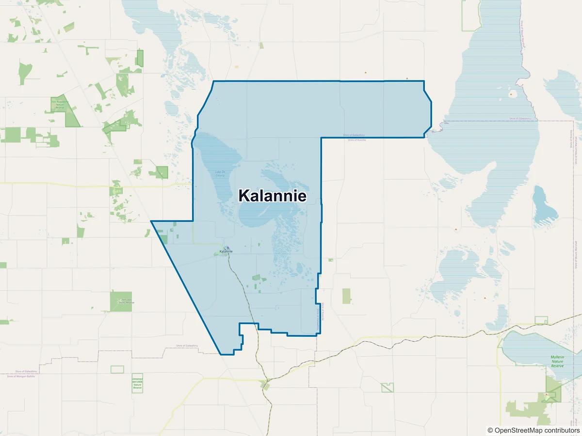 Map of Kalannie, WA, Australia
