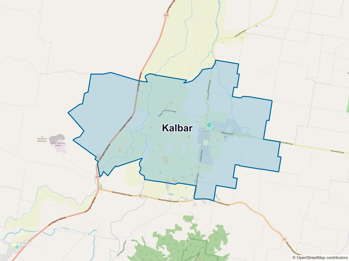 Map of Kalbar, QLD, Australia