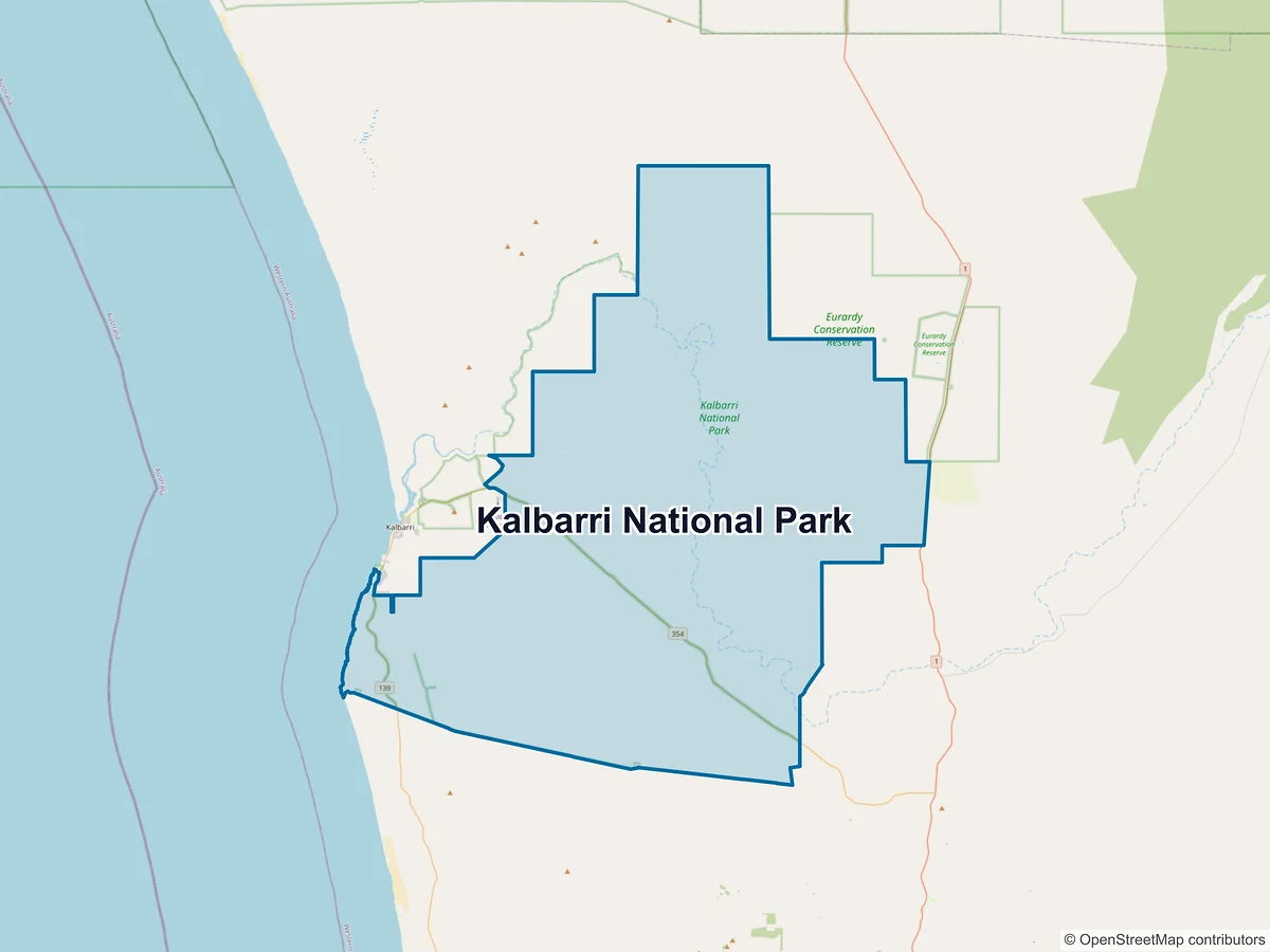 Map of Kalbarri National Park, WA, Australia