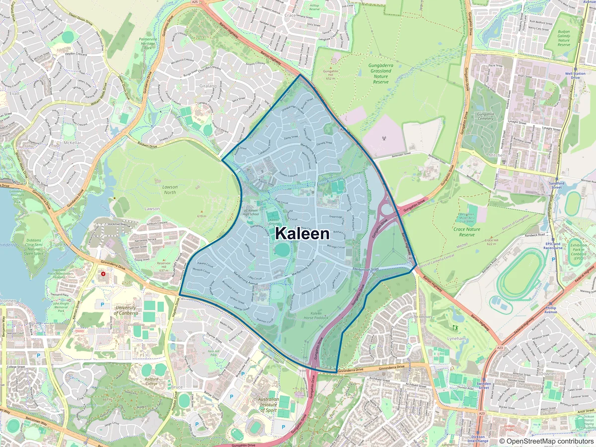 Map of Kaleen, ACT, Australia
