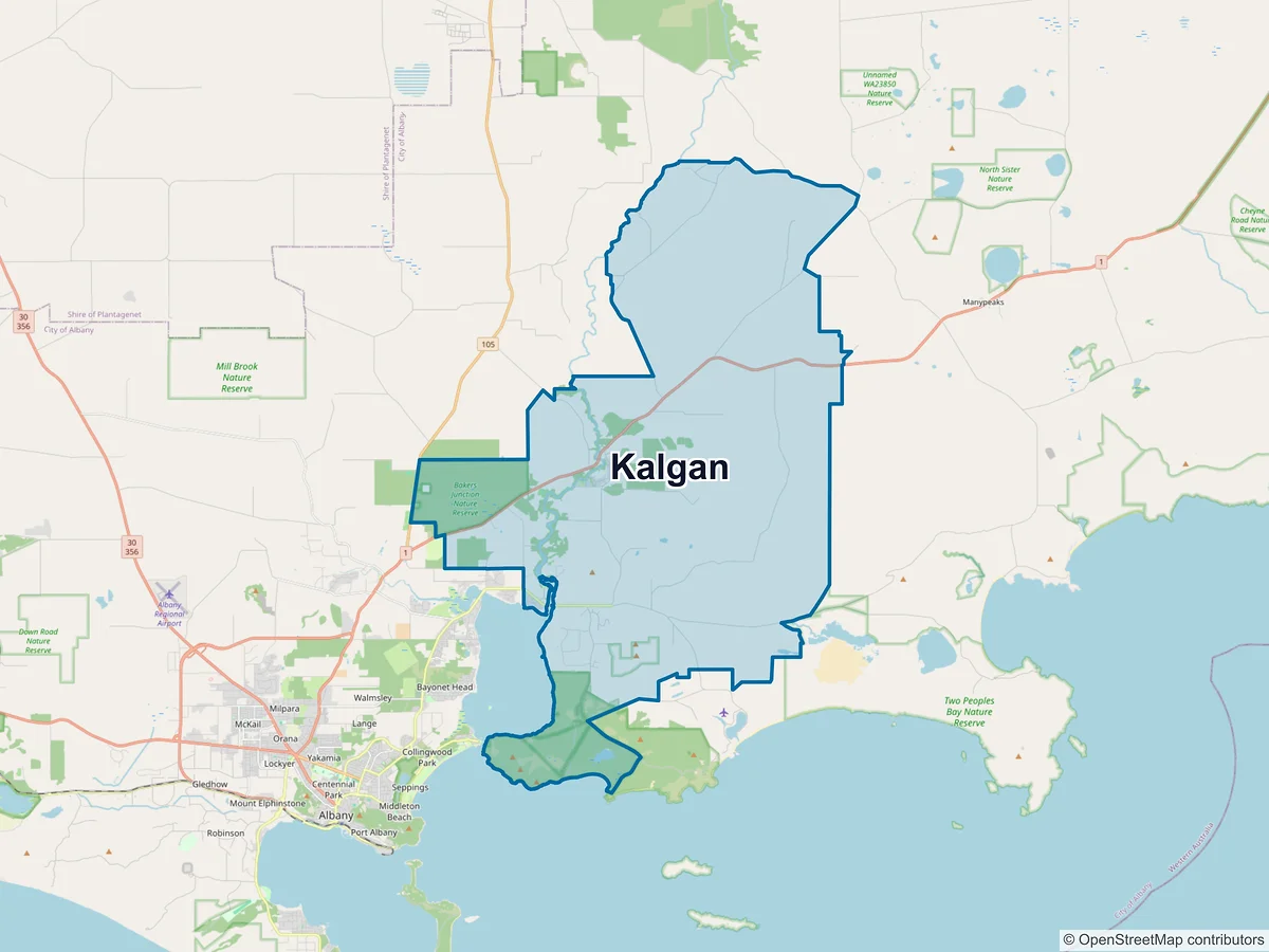 Map of Kalgan, WA, Australia