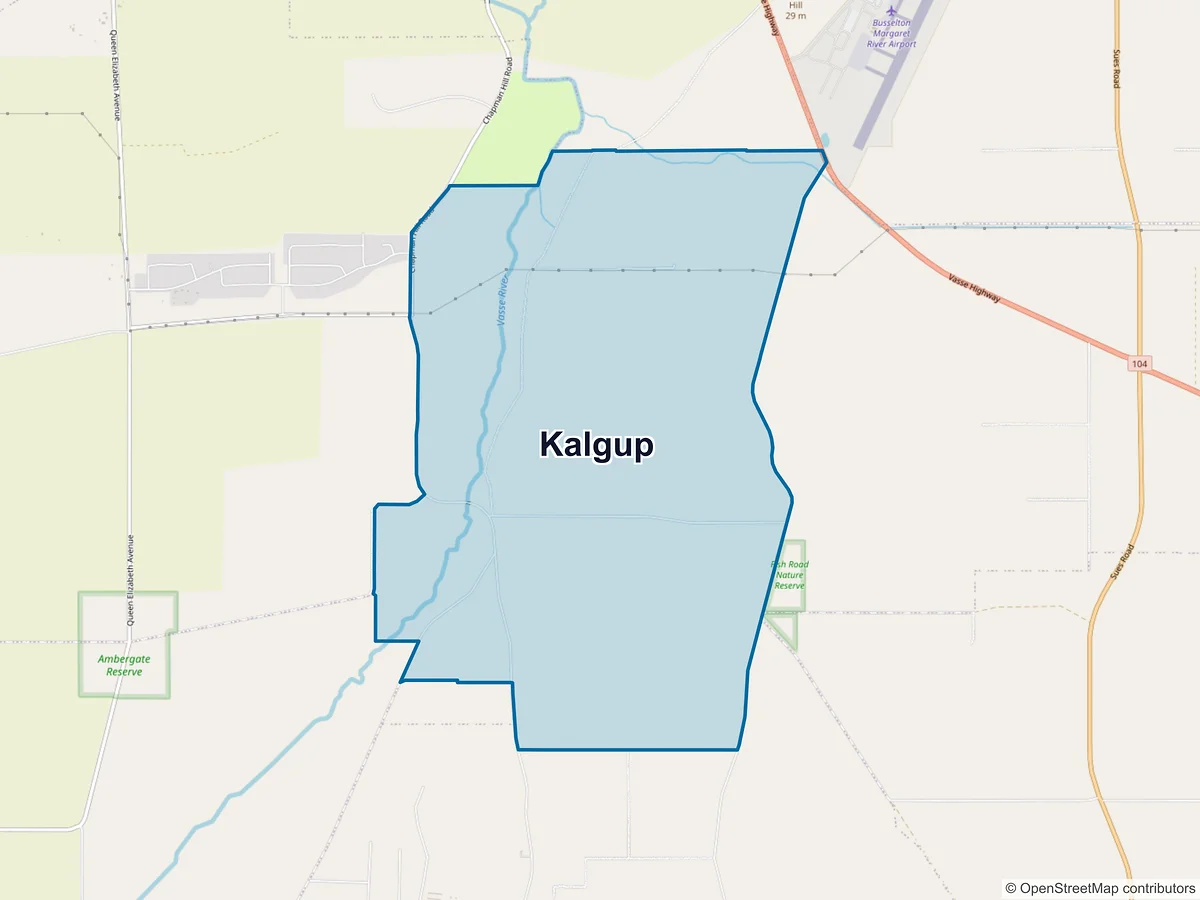Map of Kalgup, WA, Australia