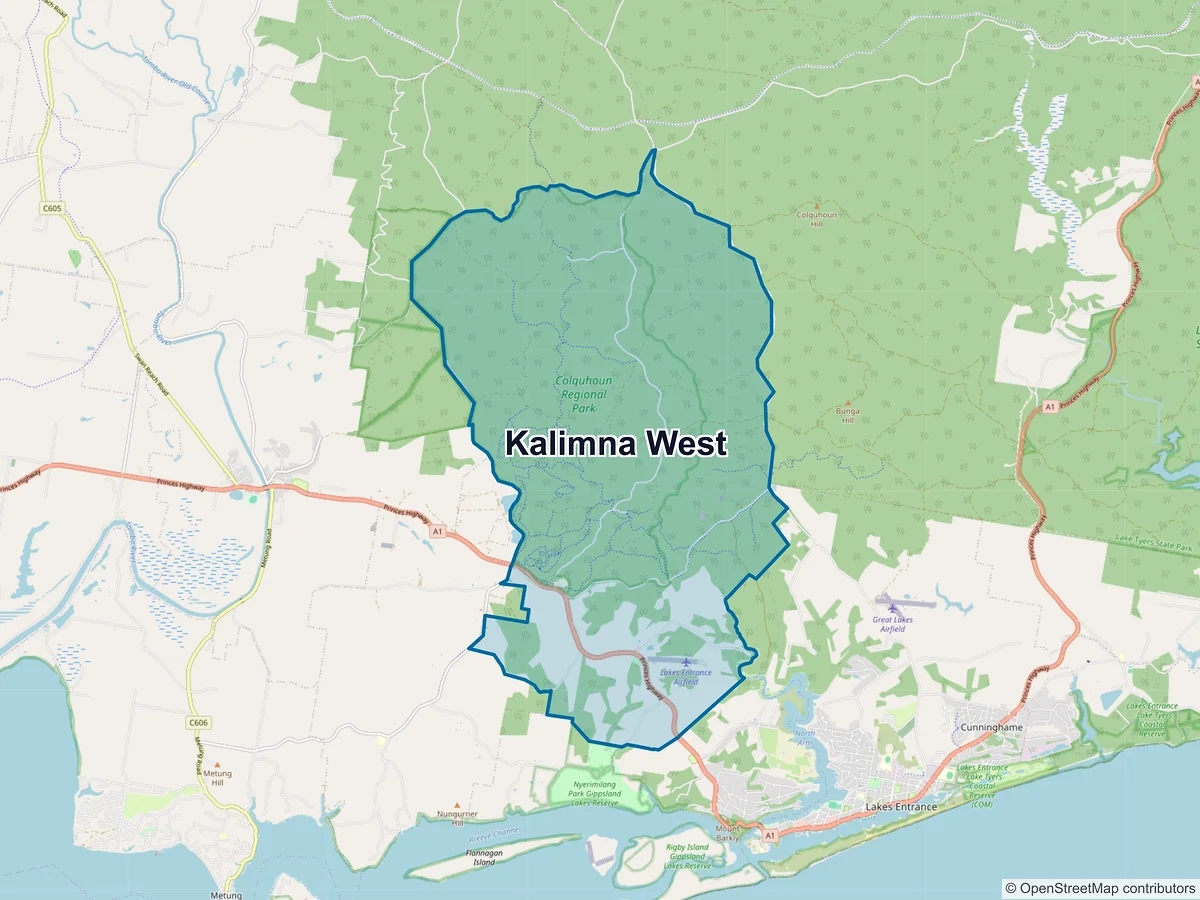 Map of Kalimna West, VIC, Australia