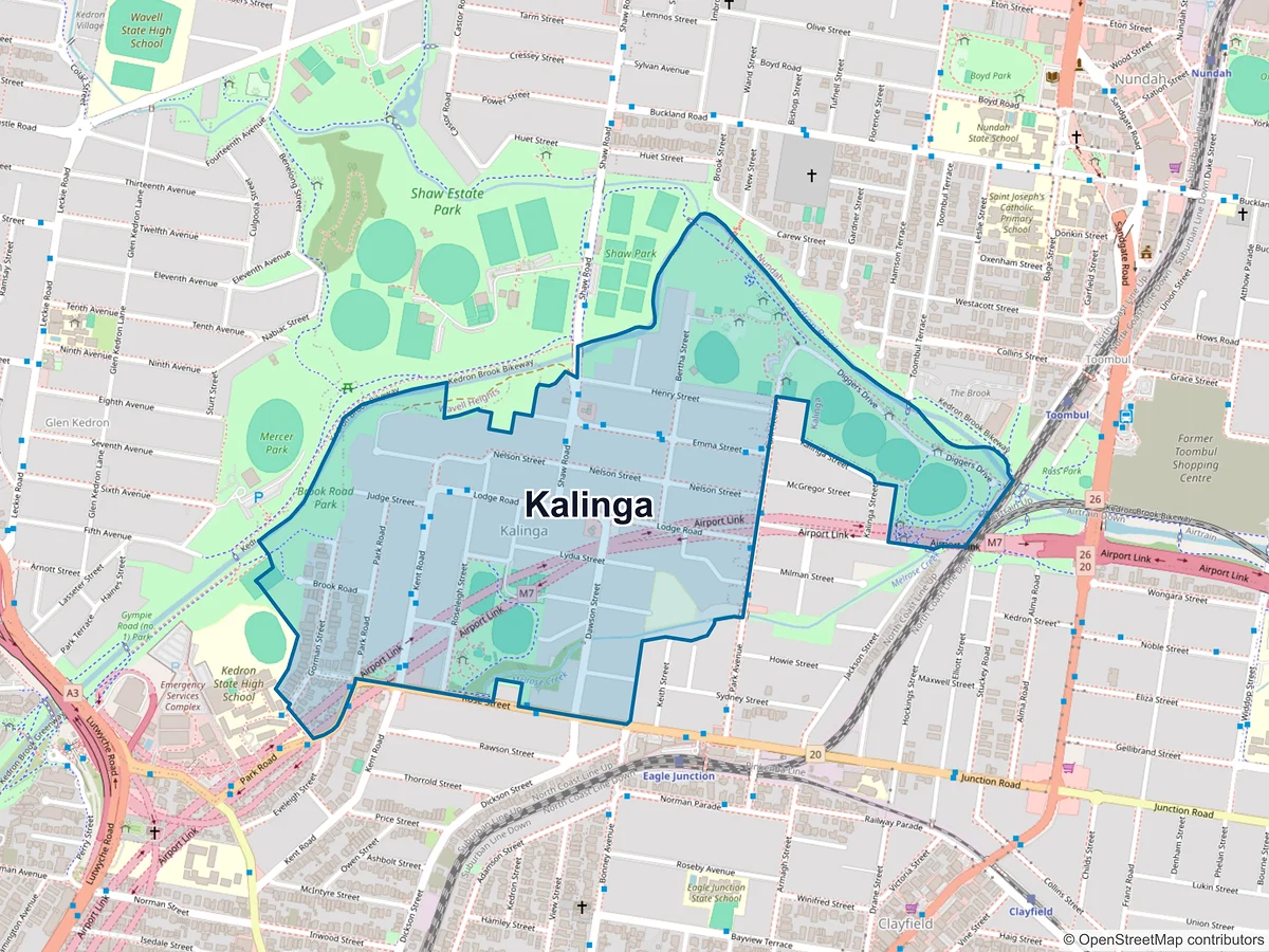 Map of Kalinga, QLD, Australia