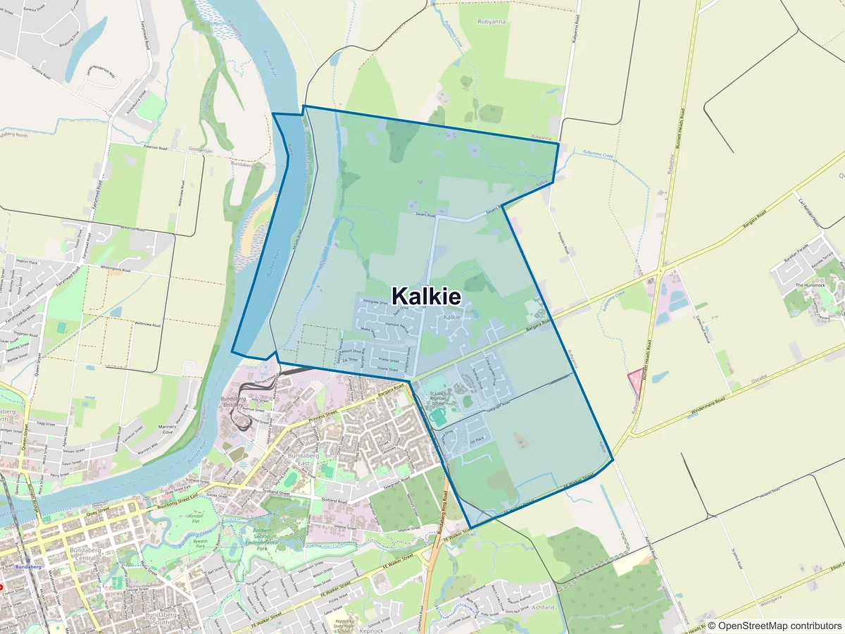 Map of Kalkie, QLD, Australia