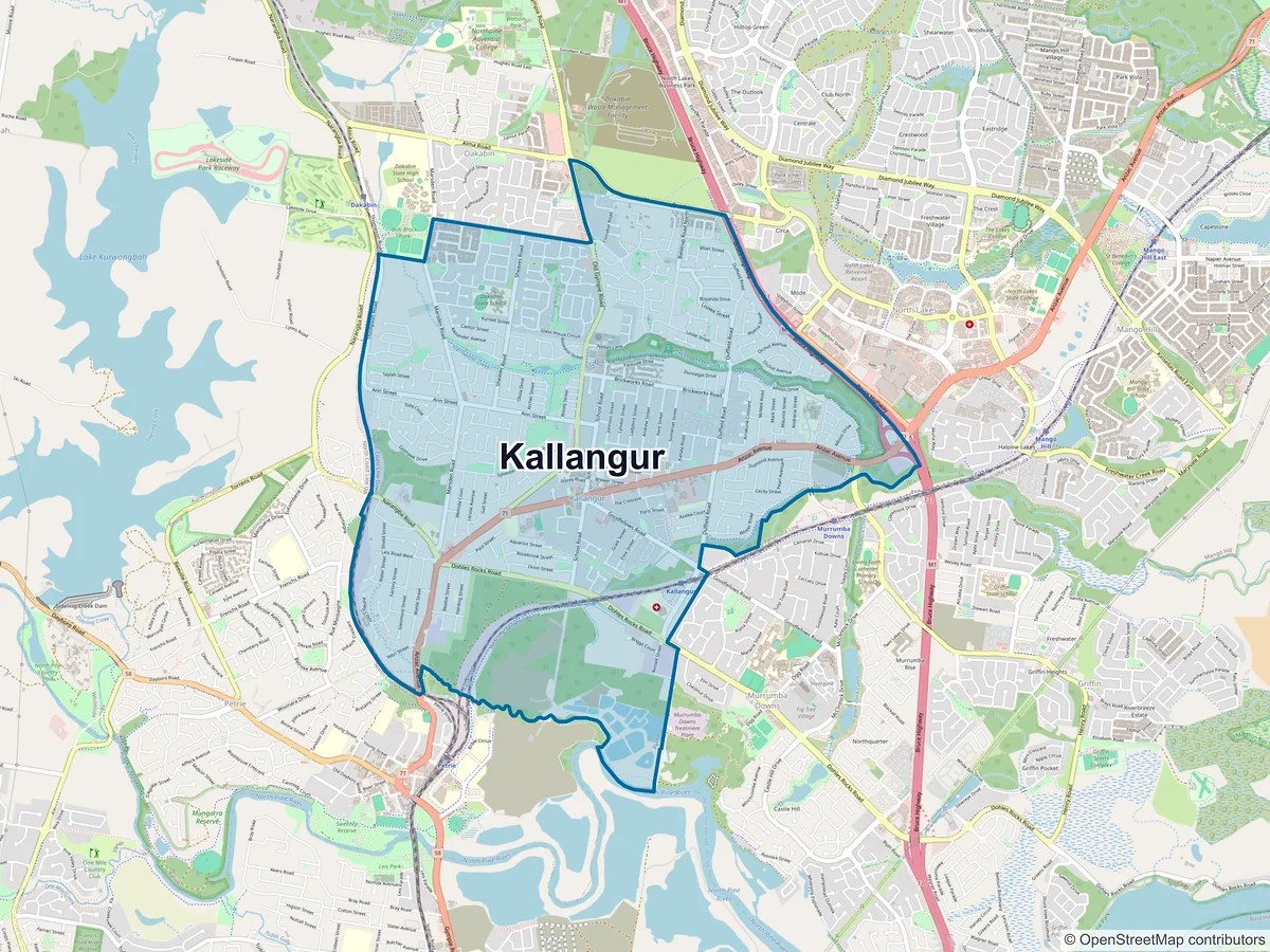 Map of Kallangur, QLD, Australia