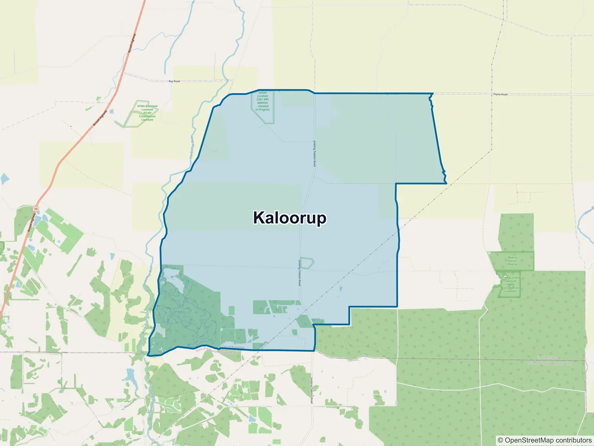 Map of Kaloorup, WA, Australia