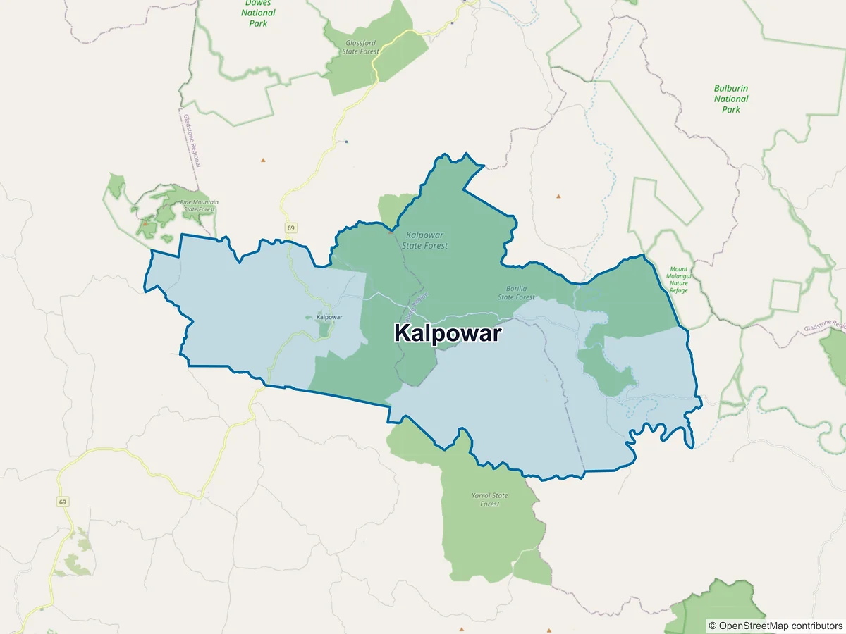 Map of Kalpowar, QLD, Australia