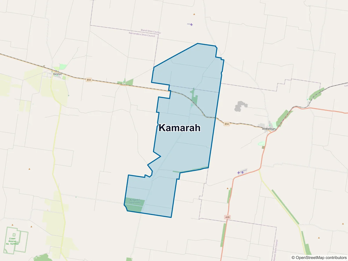 Map of Kamarah, NSW, Australia