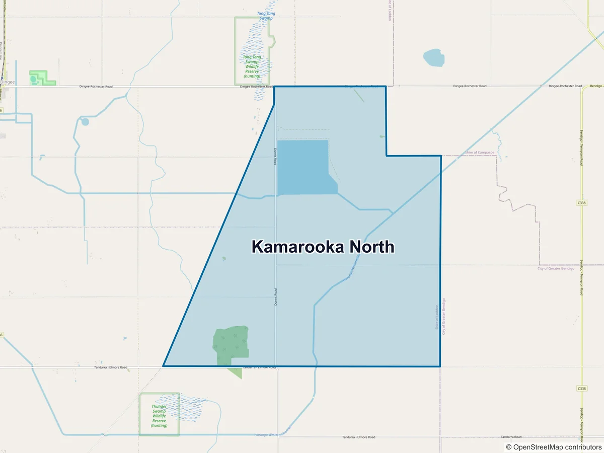 Map of Kamarooka North, VIC, Australia