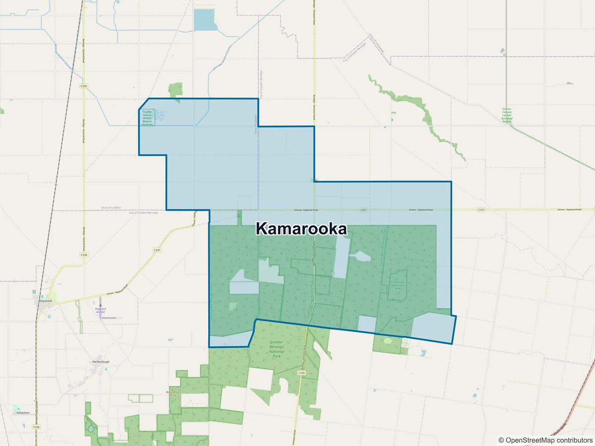Map of Kamarooka, VIC, Australia