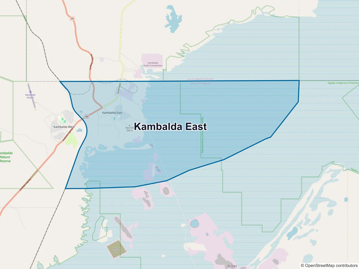 Map of Kambalda East, WA, Australia