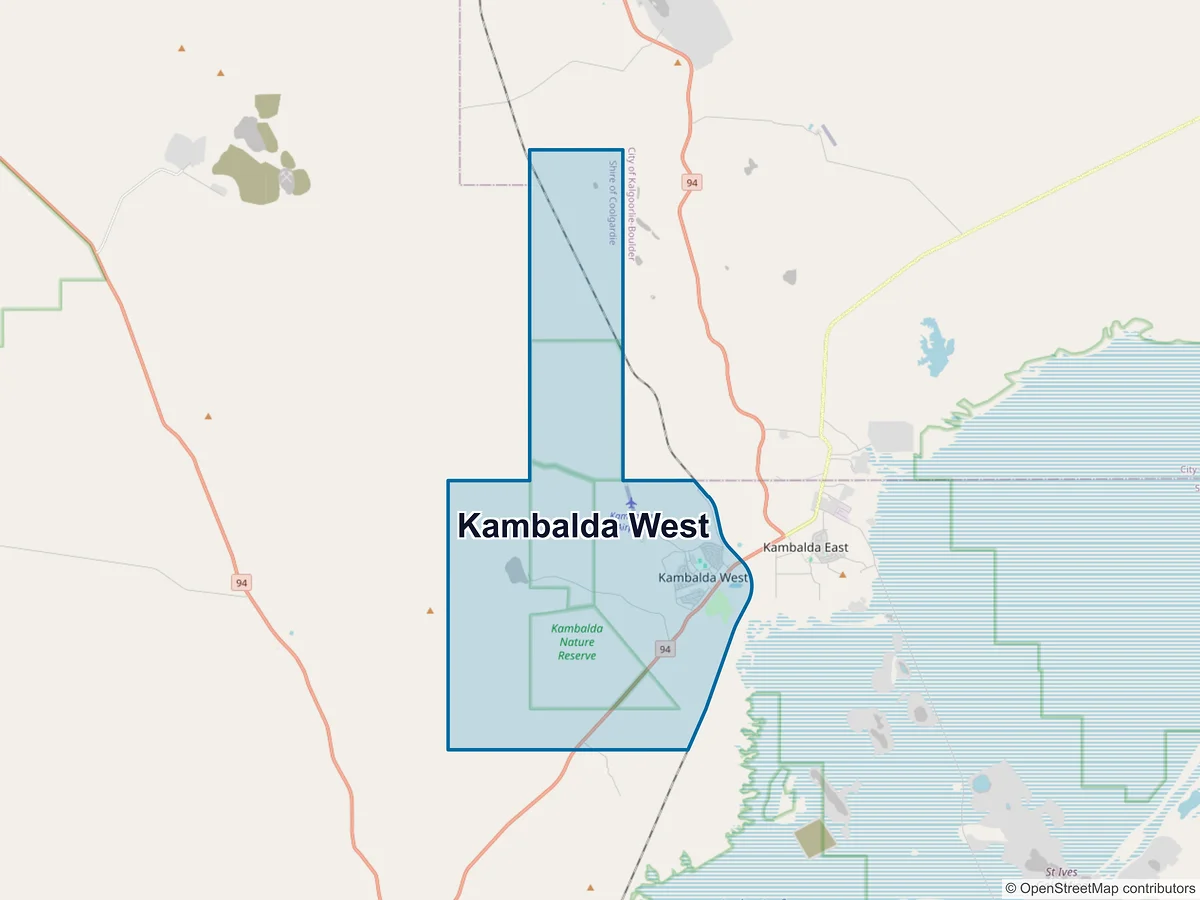 Map of Kambalda West, WA, Australia